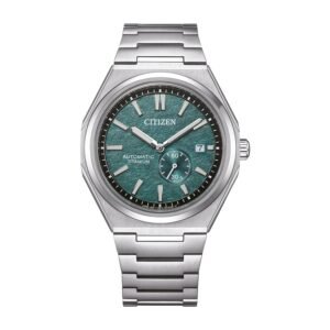 Reloj Citizen NJ0180-80X Super Titanio automático esfera verde vista frontal