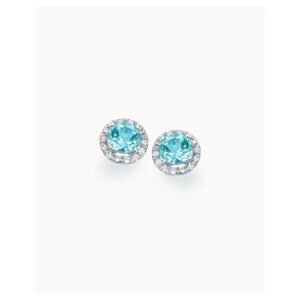 Pendientes Lecarré Ocean Orla oro blanco topacio azul y diamantes vista frontal