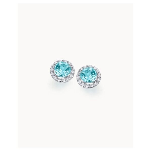 Pendientes Lecarré Ocean Orla oro blanco topacio azul Pendientes Lecarré Ocean Orla oro blanco topacio azul y diamantes vista frontal