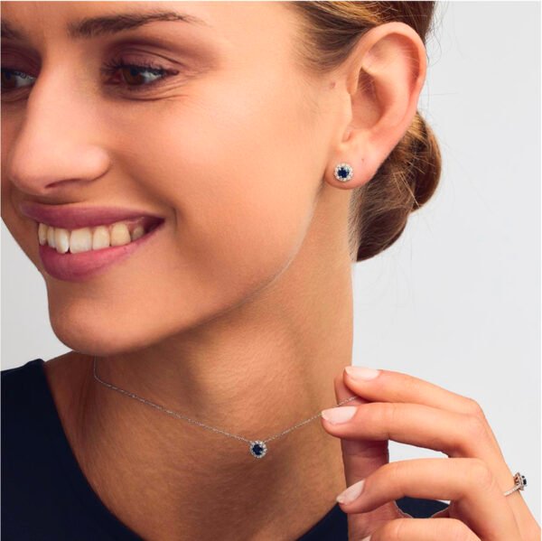 Pendientes Lecarré Glory oro blanco zafiro azul y diamantes modelo