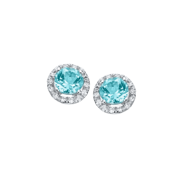 Pendientes Lecarré Ocean Orla oro blanco topacio azul y diamantes vista frontal