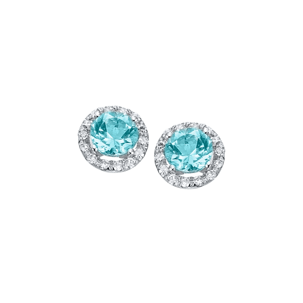 Pendientes Lecarré Ocean Orla oro blanco topacio azul y diamantes vista frontal