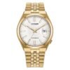 Reloj Citizen NK0022-50A Tsuyosa dorado vista frontal esfera blanca