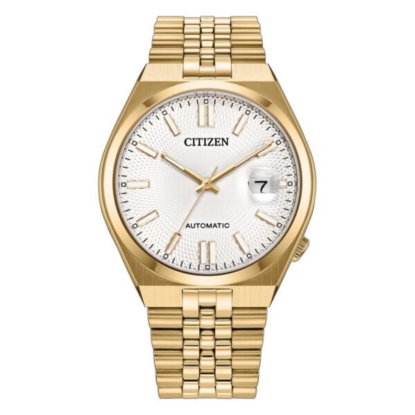 Reloj Citizen NK0022-50A Tsuyosa dorado vista frontal esfera blanca