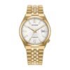 Reloj Citizen NK0032-56A Tsuyosa dorado vista frontal esfera blanca
