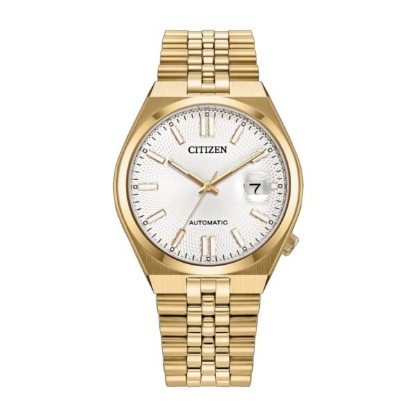 Reloj Citizen NK0032-56A Tsuyosa dorado vista frontal esfera blanca