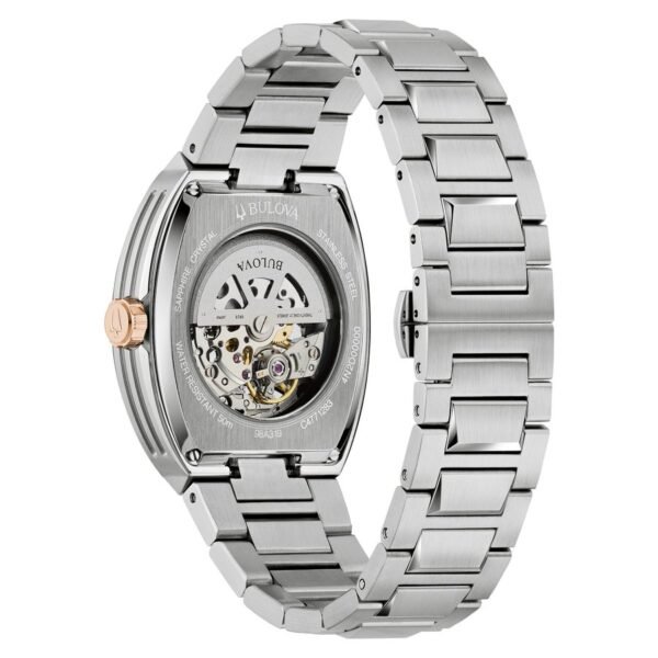 Reloj Bulova 98A319 Maquina tapa trasera de cristal con calibre automático a la vista
