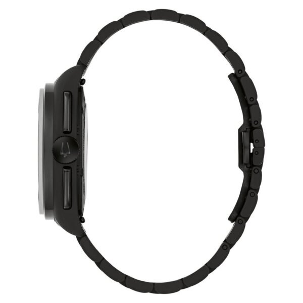Bulova 98A335 perfil negro Reloj Bulova 98A335 Lunar Pilot Black Hole vista de perfil acero negro