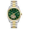 Bulova 98A338 frontal esfera verde Reloj Bulova 98A338 Surveyor vista frontal esfera verde corazón abierto bicolor