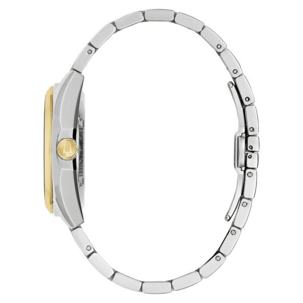 Bulova 98A338 perfil bicolor Reloj Bulova 98A338 Surveyor vista de perfil con corona tono oro