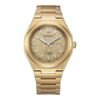 Citizen AW0132-55P frontal esfera dorada Reloj Citizen AW0132-55P Super Titanium vista frontal esfera dorada