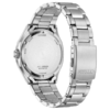 Reloj Citizen AW1830-88X Pilot Traveler vista trasera y pulsera de acero