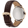 Reloj Citizen BM7463-12A Classic vista trasera esfera beige caja dorada correa de piel marrón