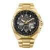 Citizen JY8144-50E frontal esfera negra Reloj Citizen JY8144-50E Promaster Skyhawk vista frontal esfera negra acero dorado
