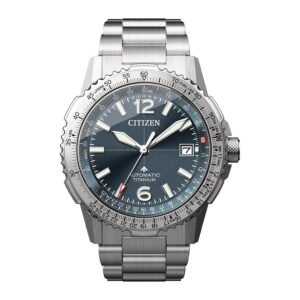 Reloj Citizen NK0040-58L Promaster vista frontal esfera azul titanio