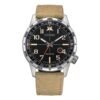 Citizen BM7550-10E esfera negra Reloj Citizen BM7550-10E OF Collection vista frontal esfera negra y correa de nailon beige