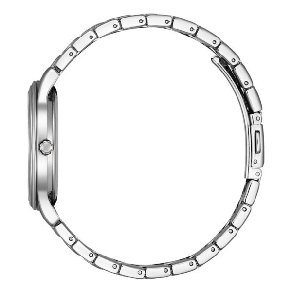 Reloj Citizen EM0411-71A Lady vista de perfil caja y pulsera de acero