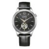 Citizen NH9131-14E esfera negra Reloj Citizen NH9131-14E vista frontal esfera negra open heart correa de piel negra